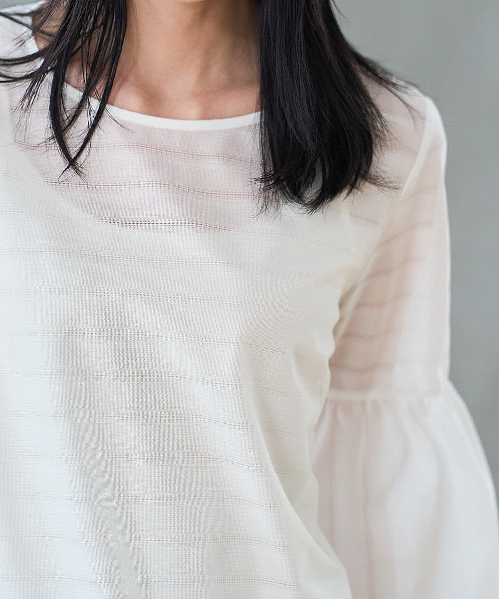 PRKGD24270 CHRISTIAN AUJARD(クリスチャン・オジャール) シアーボーダーカットソー ホワイト