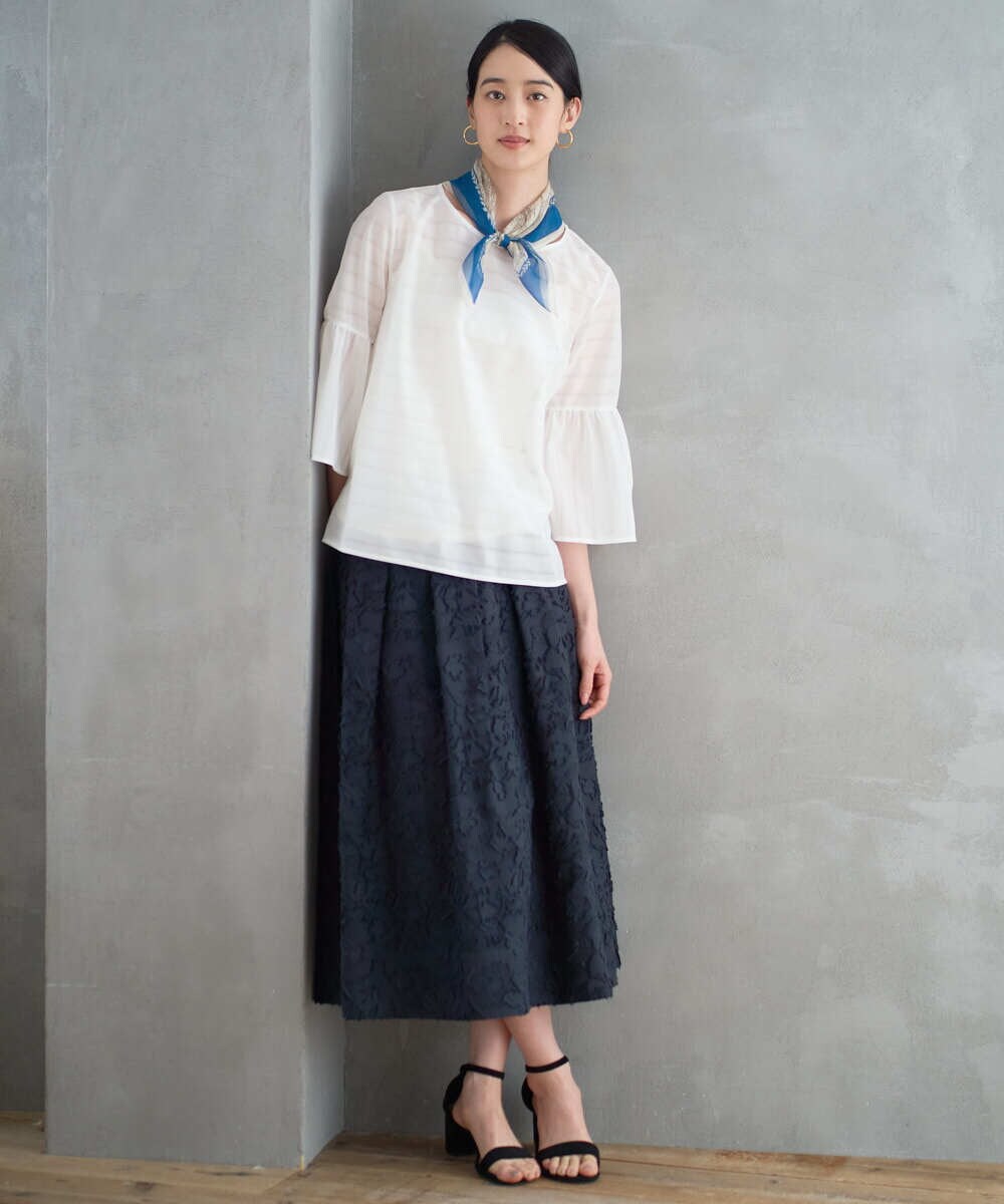 PRKGD24270 CHRISTIAN AUJARD(クリスチャン・オジャール) シアーボーダーカットソー ホワイト