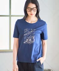 PRKGD43180 CHRISTIAN AUJARD(クリスチャン・オジャール) [接触冷感]ドライコットンカットソー ネイビー