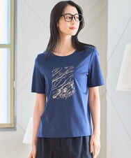 PRKGD43180 CHRISTIAN AUJARD(クリスチャン・オジャール) [接触冷感]ドライコットンカットソー ネイビー