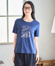 PRKGD43180 CHRISTIAN AUJARD(クリスチャン・オジャール) [接触冷感]ドライコットンカットソー ネイビー