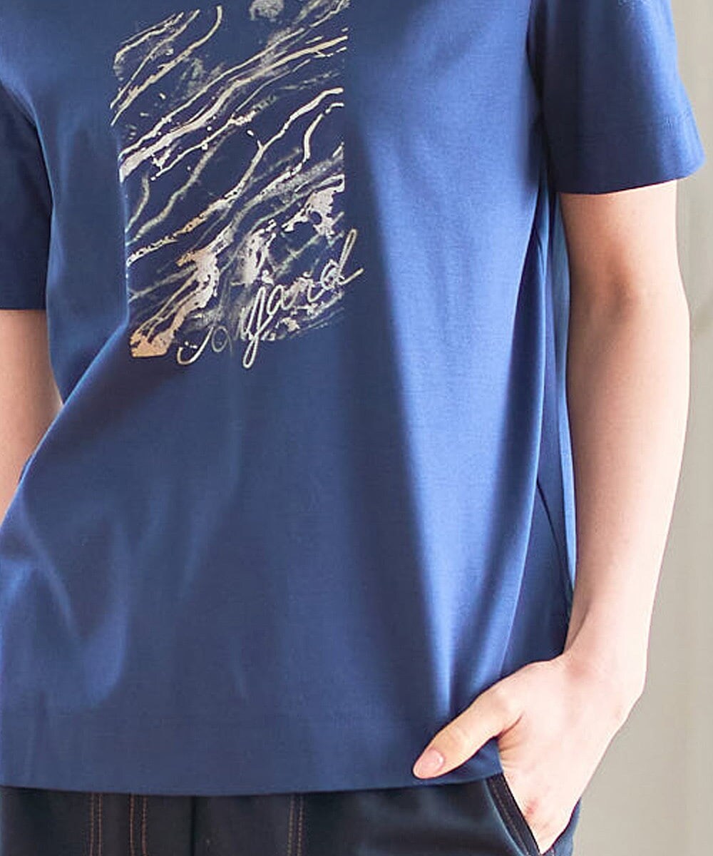 PRKGD43180 CHRISTIAN AUJARD(クリスチャン・オジャール) [接触冷感]ドライコットンカットソー ネイビー