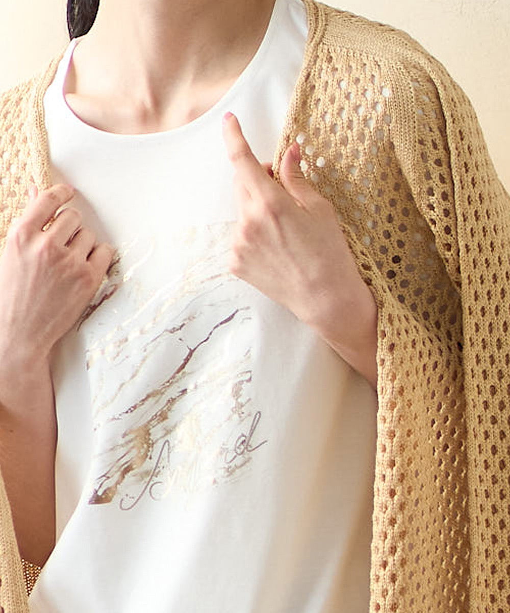 PRKGD43180 CHRISTIAN AUJARD(クリスチャン・オジャール) [接触冷感]ドライコットンカットソー ホワイト