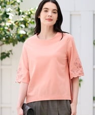 PRKGD57270 CHRISTIAN AUJARD(クリスチャン・オジャール) 刺繍スリーブプルオーバー ピンク