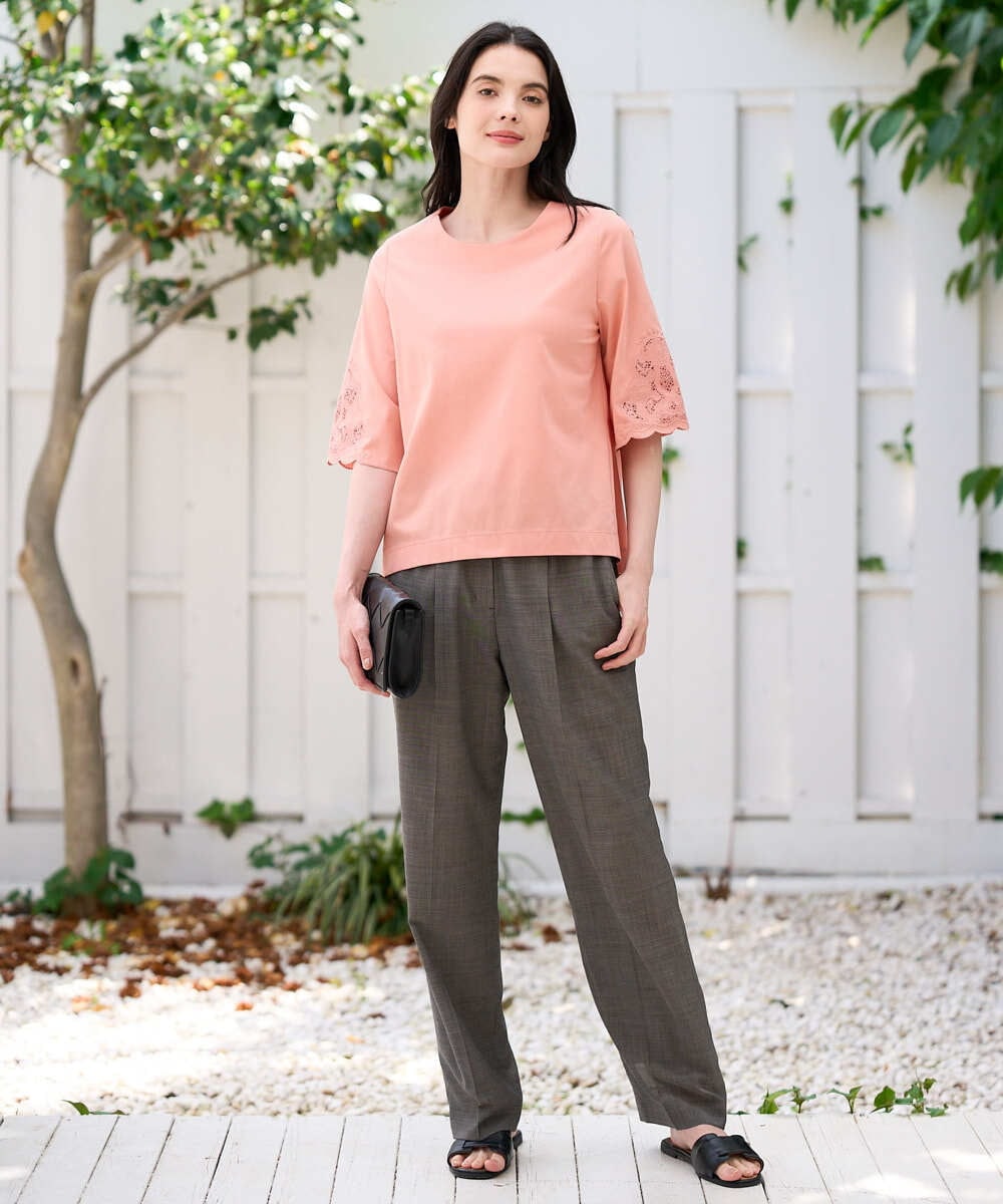 PRKGD57270 CHRISTIAN AUJARD(クリスチャン・オジャール) 刺繍スリーブプルオーバー ピンク