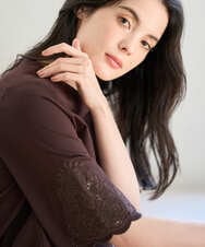 PRKGD57270 CHRISTIAN AUJARD(クリスチャン・オジャール) 刺繍スリーブプルオーバー ブラウン