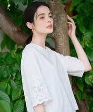 PRKGD57270 CHRISTIAN AUJARD(クリスチャン・オジャール) 刺繍スリーブプルオーバー ホワイト