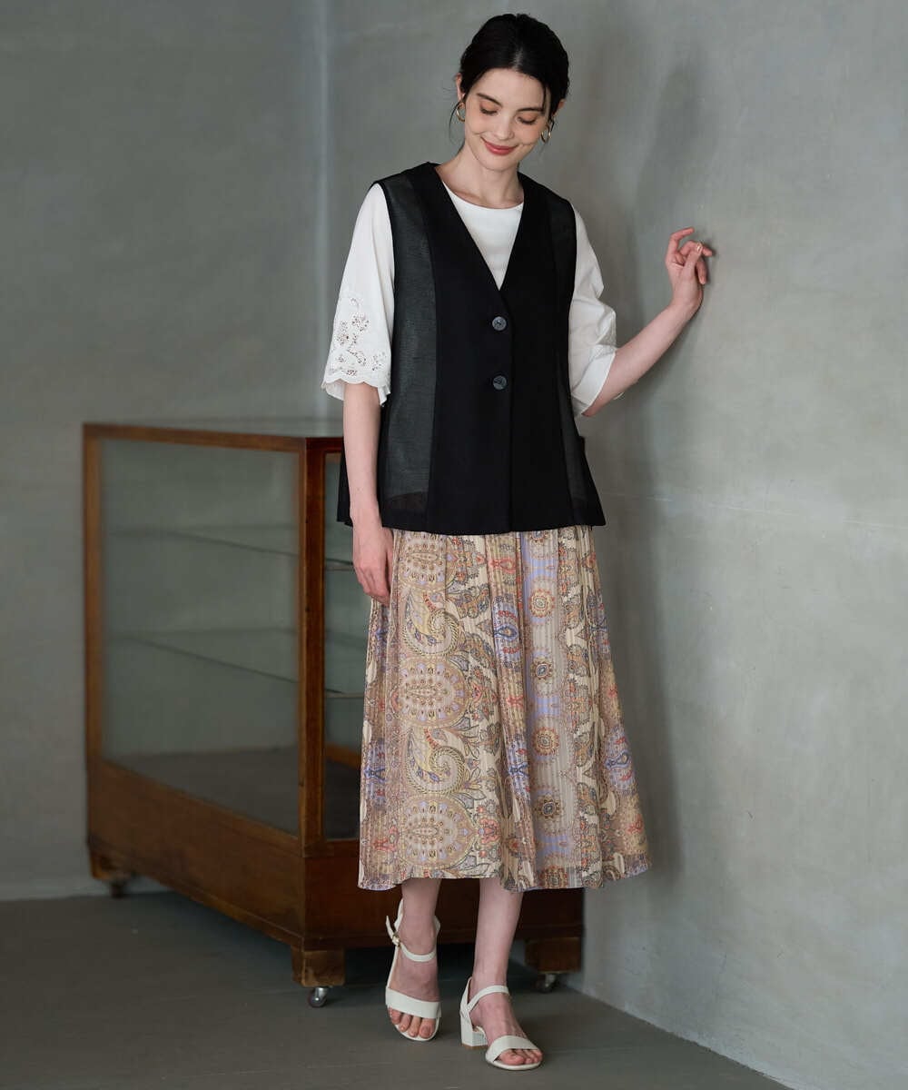 PRKGD57270 CHRISTIAN AUJARD(クリスチャン・オジャール) 刺繍スリーブプルオーバー ホワイト