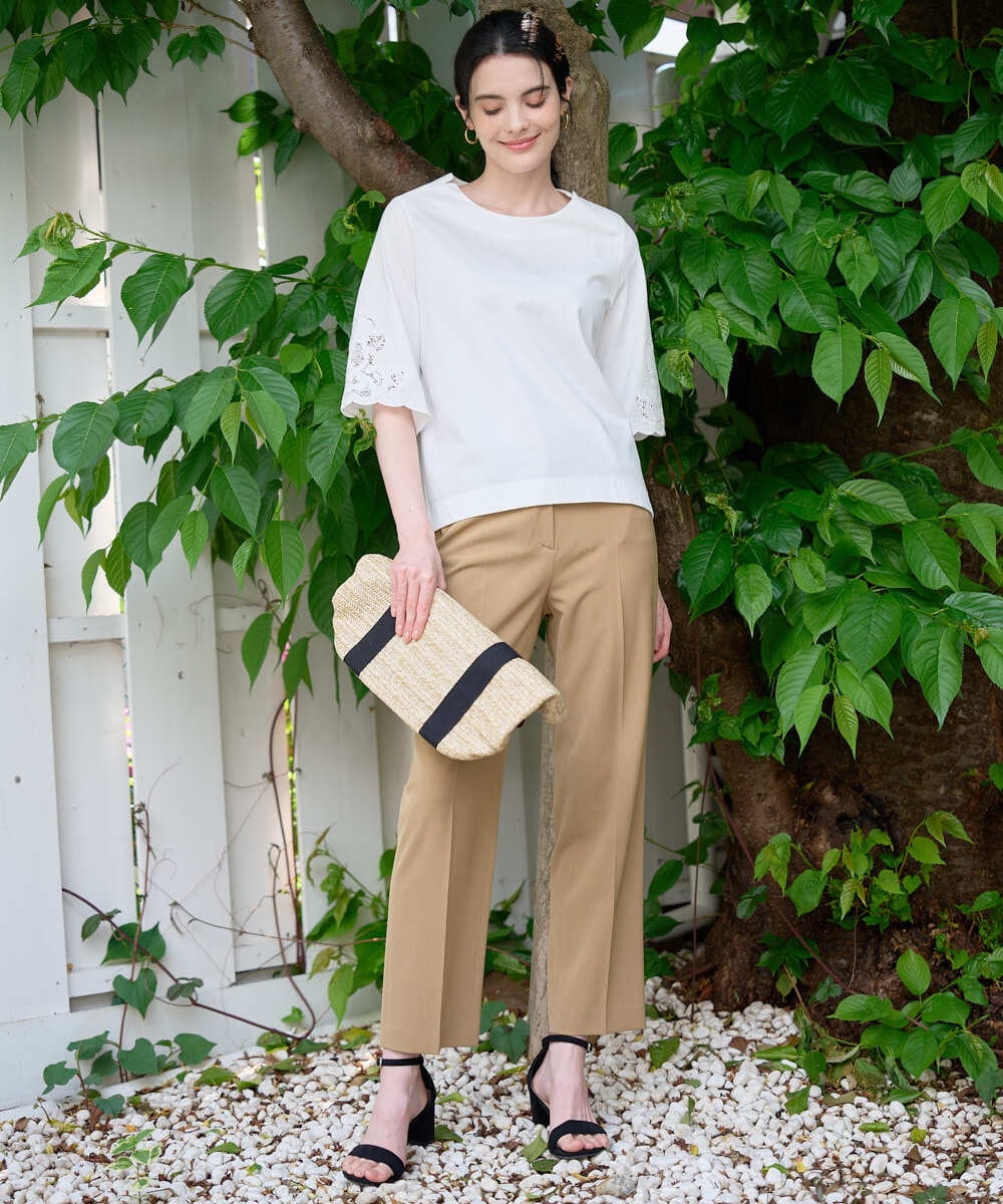 PRKGD57270 CHRISTIAN AUJARD(クリスチャン・オジャール) 刺繍スリーブプルオーバー ホワイト