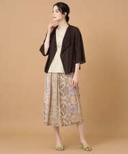 PRKGD61270 CHRISTIAN AUJARD(クリスチャン・オジャール) [シワになりにくい]シアーストライプ羽織り ブラウン