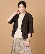 PRKGD61270 CHRISTIAN AUJARD(クリスチャン・オジャール) [シワになりにくい]シアーストライプ羽織り ブラウン