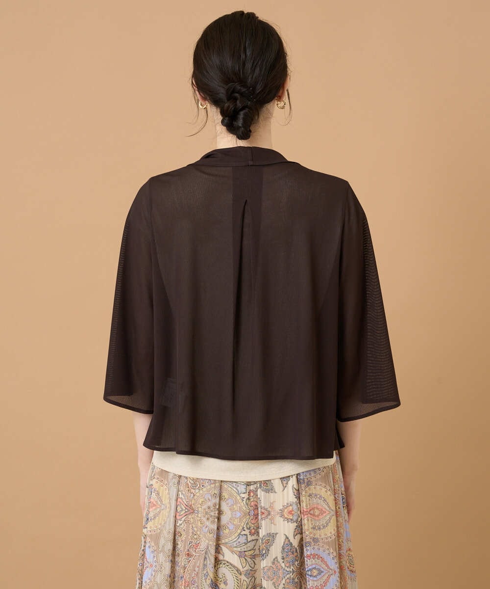 PRKGD61270 CHRISTIAN AUJARD(クリスチャン・オジャール) [シワになりにくい]シアーストライプ羽織り ブラウン