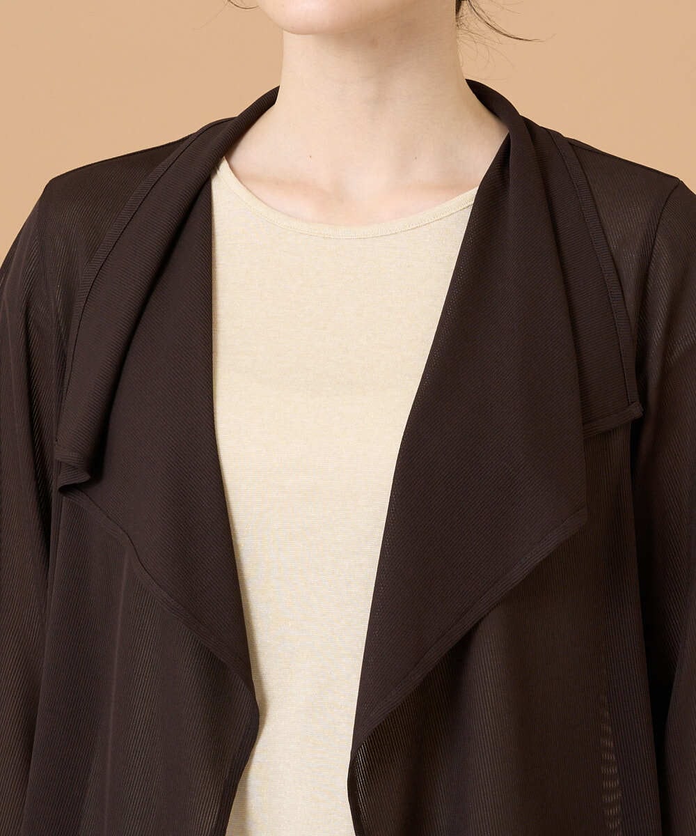 PRKGD61270 CHRISTIAN AUJARD(クリスチャン・オジャール) [シワになりにくい]シアーストライプ羽織り ブラウン