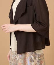 PRKGD61270 CHRISTIAN AUJARD(クリスチャン・オジャール) [シワになりにくい]シアーストライプ羽織り ブラウン