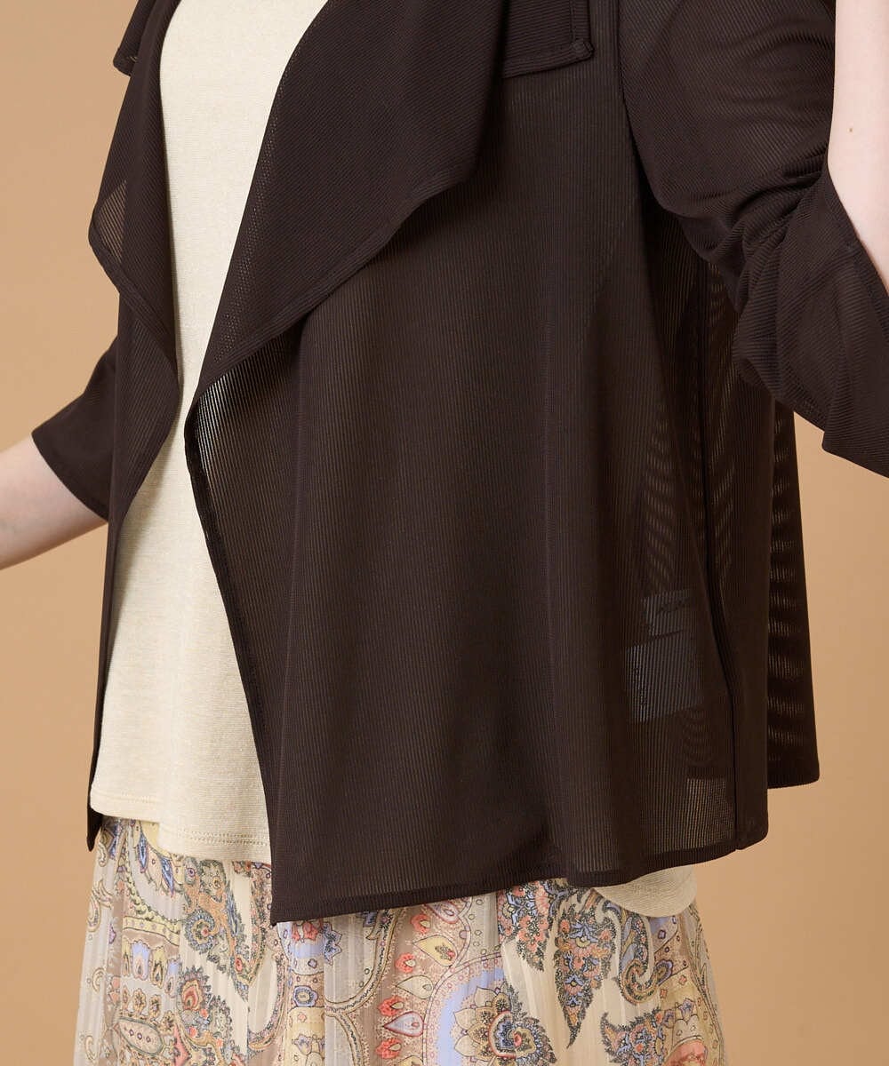 PRKGD61270 CHRISTIAN AUJARD(クリスチャン・オジャール) [シワになりにくい]シアーストライプ羽織り ブラウン