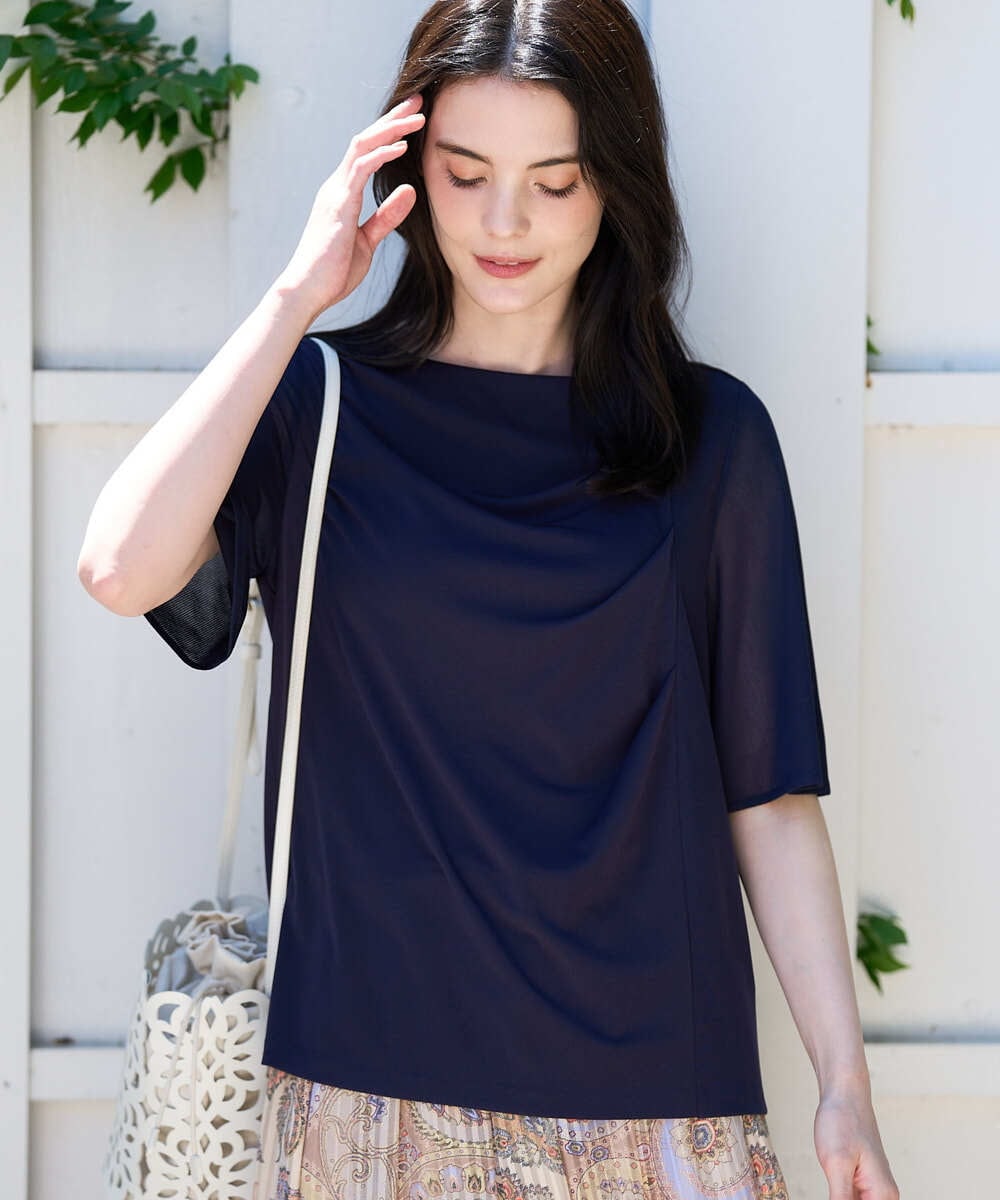 PRKGD62230 CHRISTIAN AUJARD(クリスチャン・オジャール) ドレープカットソー ネイビー