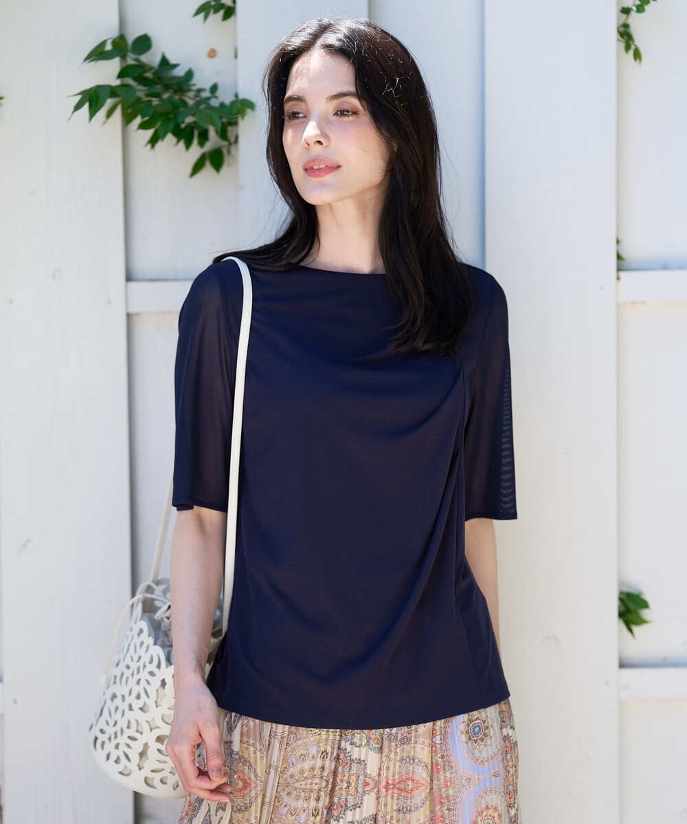 PRKGD62230 CHRISTIAN AUJARD(クリスチャン・オジャール) ドレープカットソー ネイビー