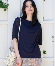 PRKGD62230 CHRISTIAN AUJARD(クリスチャン・オジャール) ドレープカットソー ネイビー