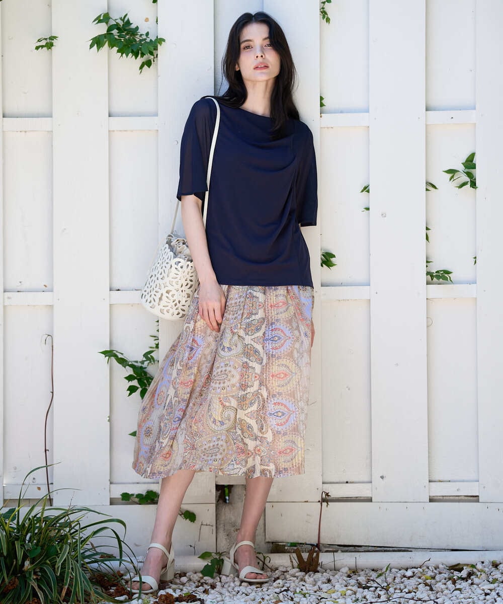 PRKGD62230 CHRISTIAN AUJARD(クリスチャン・オジャール) ドレープカットソー ネイビー