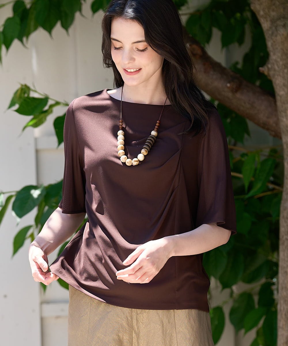 PRKGD62230 CHRISTIAN AUJARD(クリスチャン・オジャール) ドレープカットソー ブラウン