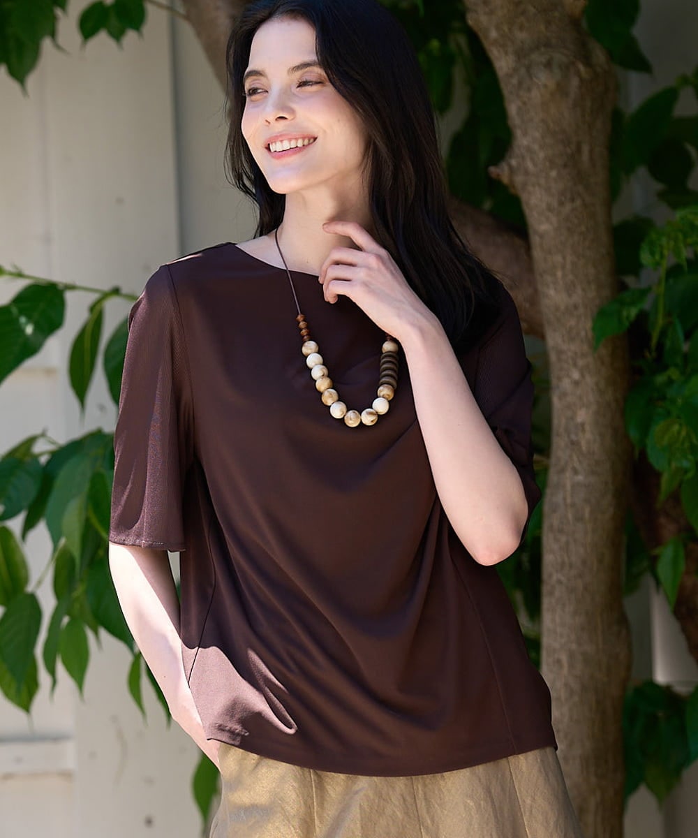 PRKGD62230 CHRISTIAN AUJARD(クリスチャン・オジャール) ドレープカットソー ブラウン