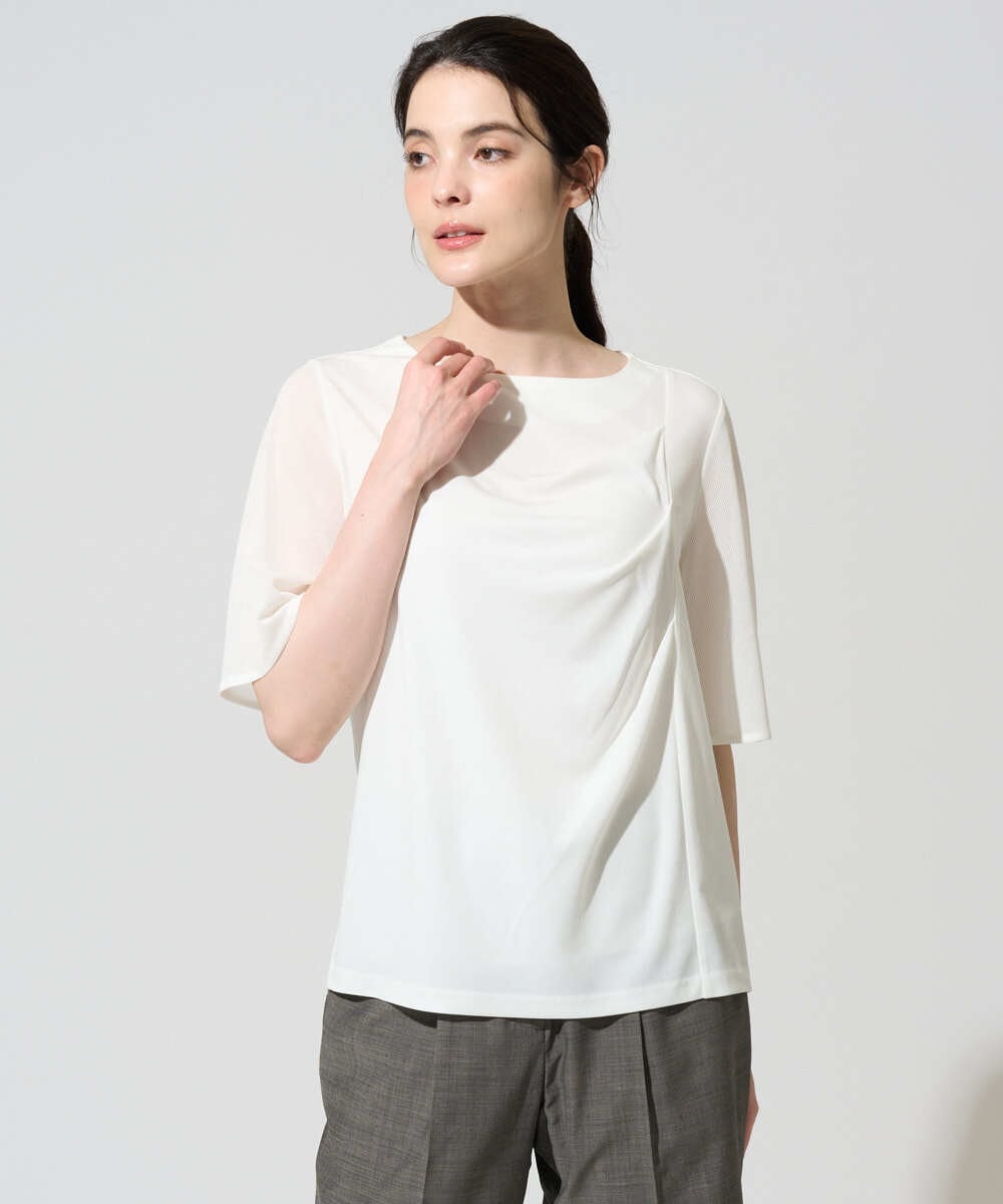 PRKGD62230 CHRISTIAN AUJARD(クリスチャン・オジャール) ドレープカットソー ホワイト