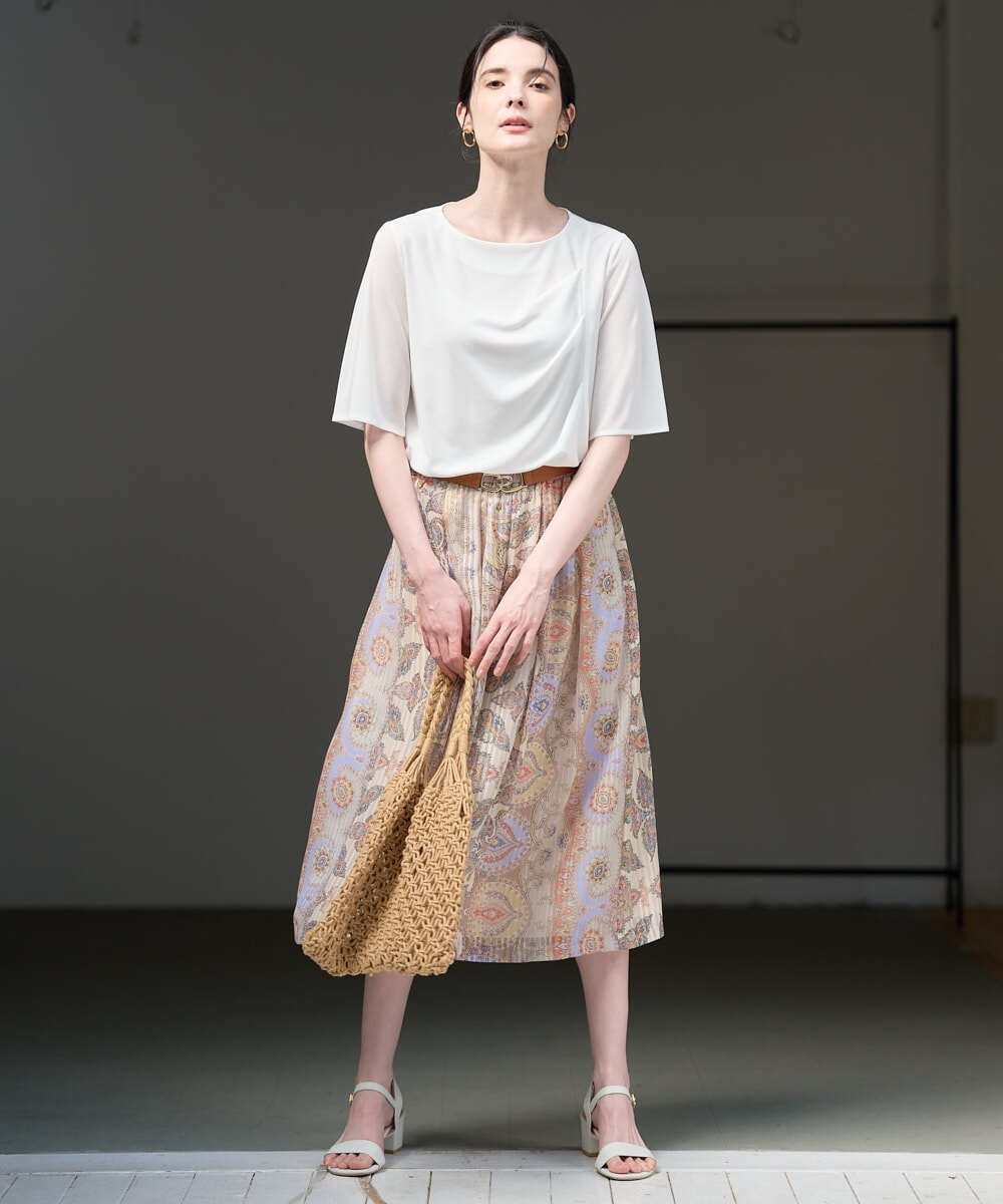 PRKGD62230 CHRISTIAN AUJARD(クリスチャン・オジャール) ドレープカットソー ホワイト