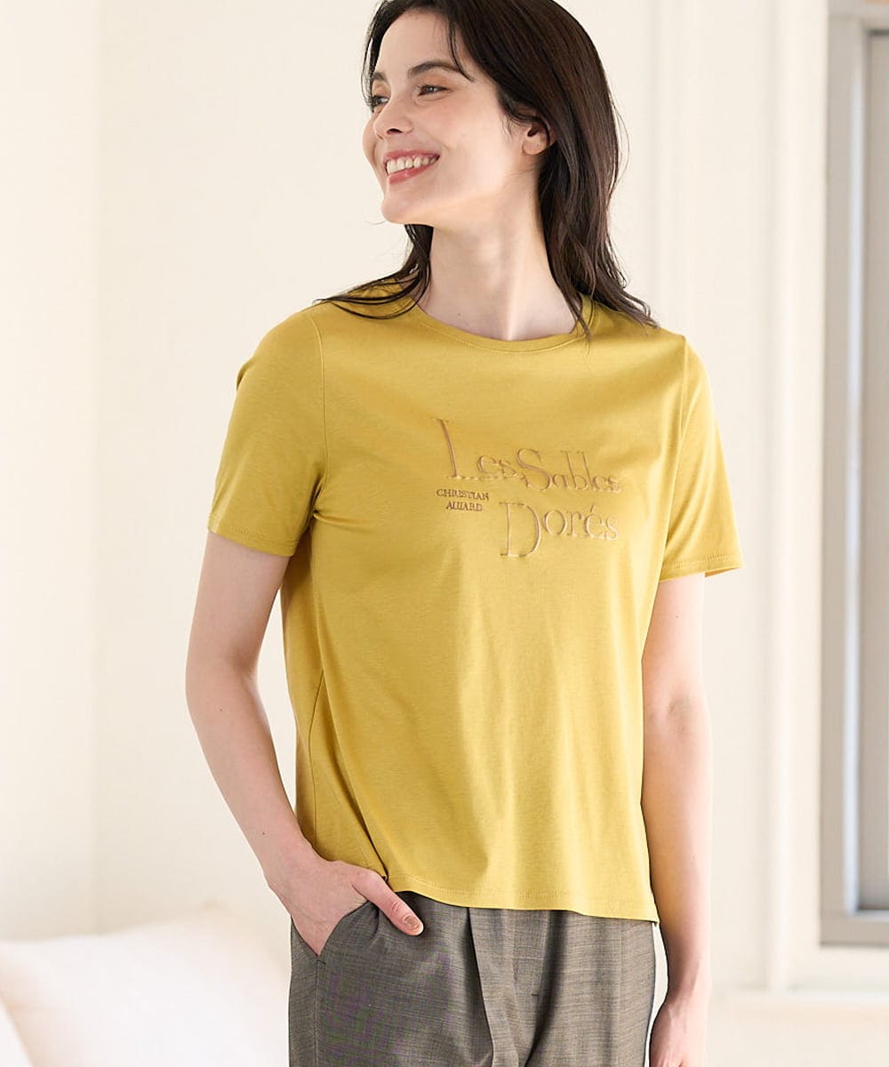 PRKGD63200 CHRISTIAN AUJARD(クリスチャン・オジャール) オーガニックスムースロゴカットソー マスタード