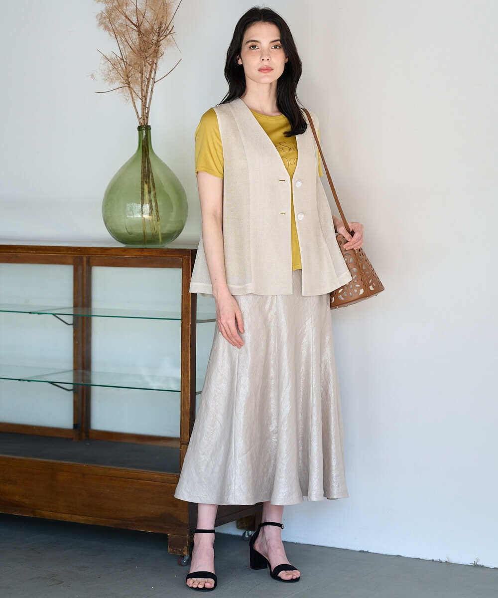 PRKGD63200 CHRISTIAN AUJARD(クリスチャン・オジャール) オーガニックスムースロゴカットソー マスタード