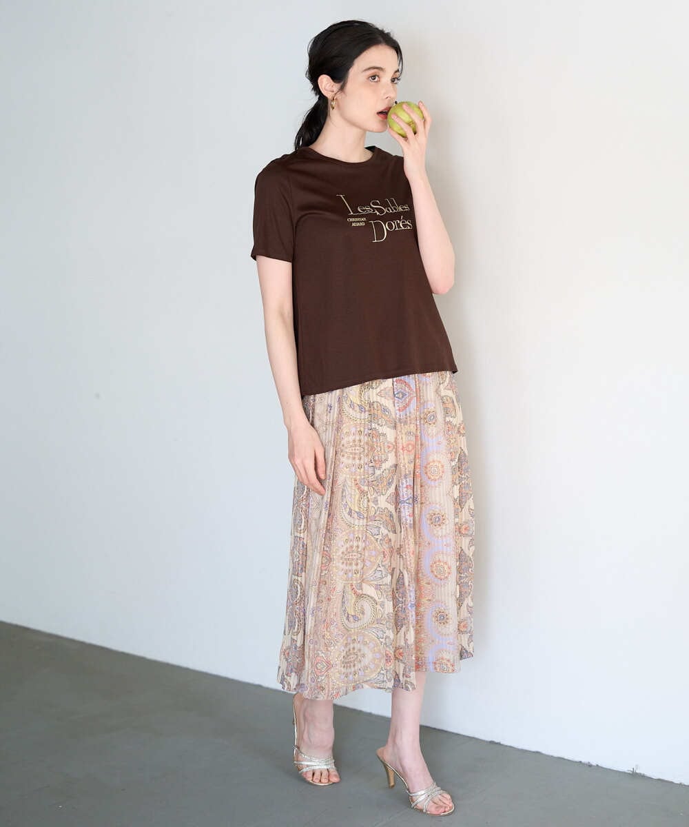 PRKGD63200 CHRISTIAN AUJARD(クリスチャン・オジャール) オーガニックスムースロゴカットソー ブラウン