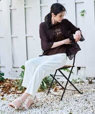 PRKGD63200 CHRISTIAN AUJARD(クリスチャン・オジャール) オーガニックスムースロゴカットソー ブラウン