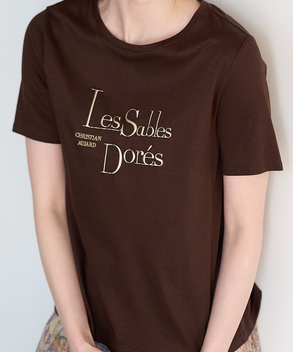 PRKGD63200 CHRISTIAN AUJARD(クリスチャン・オジャール) オーガニックスムースロゴカットソー ブラウン