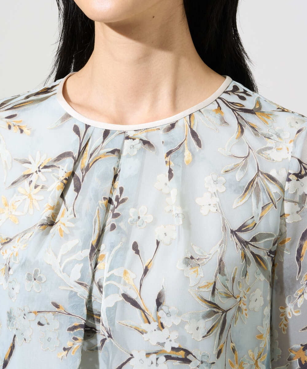 PRKGE02360 CHRISTIAN AUJARD(クリスチャン・オジャール) [セットアップ対応]フラワープリントシアーカットソー グリーン系