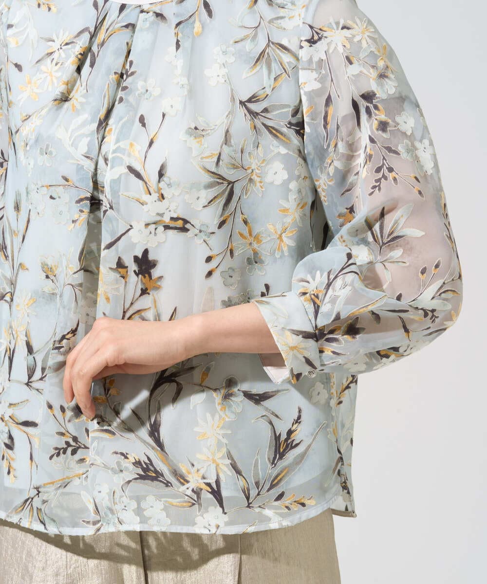 PRKGE02360 CHRISTIAN AUJARD(クリスチャン・オジャール) [セットアップ対応]フラワープリントシアーカットソー グリーン系