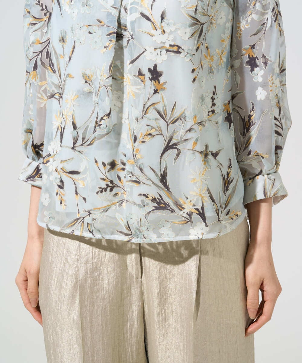 PRKGE02360 CHRISTIAN AUJARD(クリスチャン・オジャール) [セットアップ対応]フラワープリントシアーカットソー グリーン系