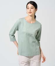 PRKGE12200 CHRISTIAN AUJARD(クリスチャン・オジャール) フラワー刺繍カットソー グリーン