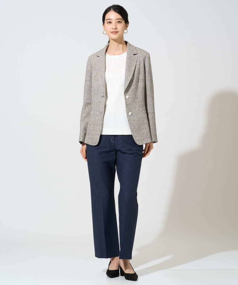 PRKGE12200 CHRISTIAN AUJARD(クリスチャン・オジャール) フラワー刺繍カットソー アイボリー