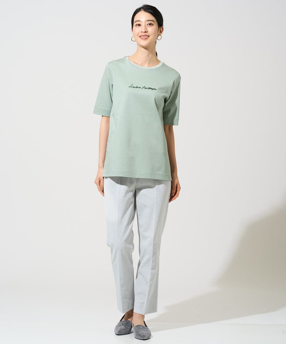 PRKGE13230 CHRISTIAN AUJARD(クリスチャン・オジャール) ビジューロゴカットソー グリーン