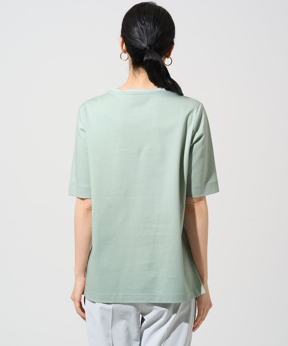 PRKGE13230 CHRISTIAN AUJARD(クリスチャン・オジャール) ビジューロゴカットソー グリーン