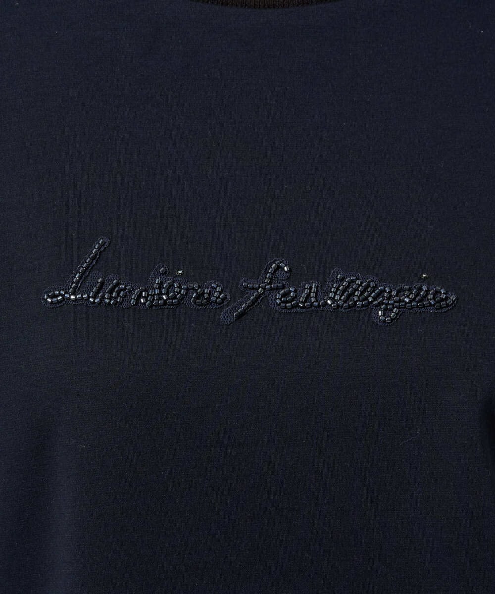 PRKGE13230 CHRISTIAN AUJARD(クリスチャン・オジャール) ビジューロゴカットソー ネイビー