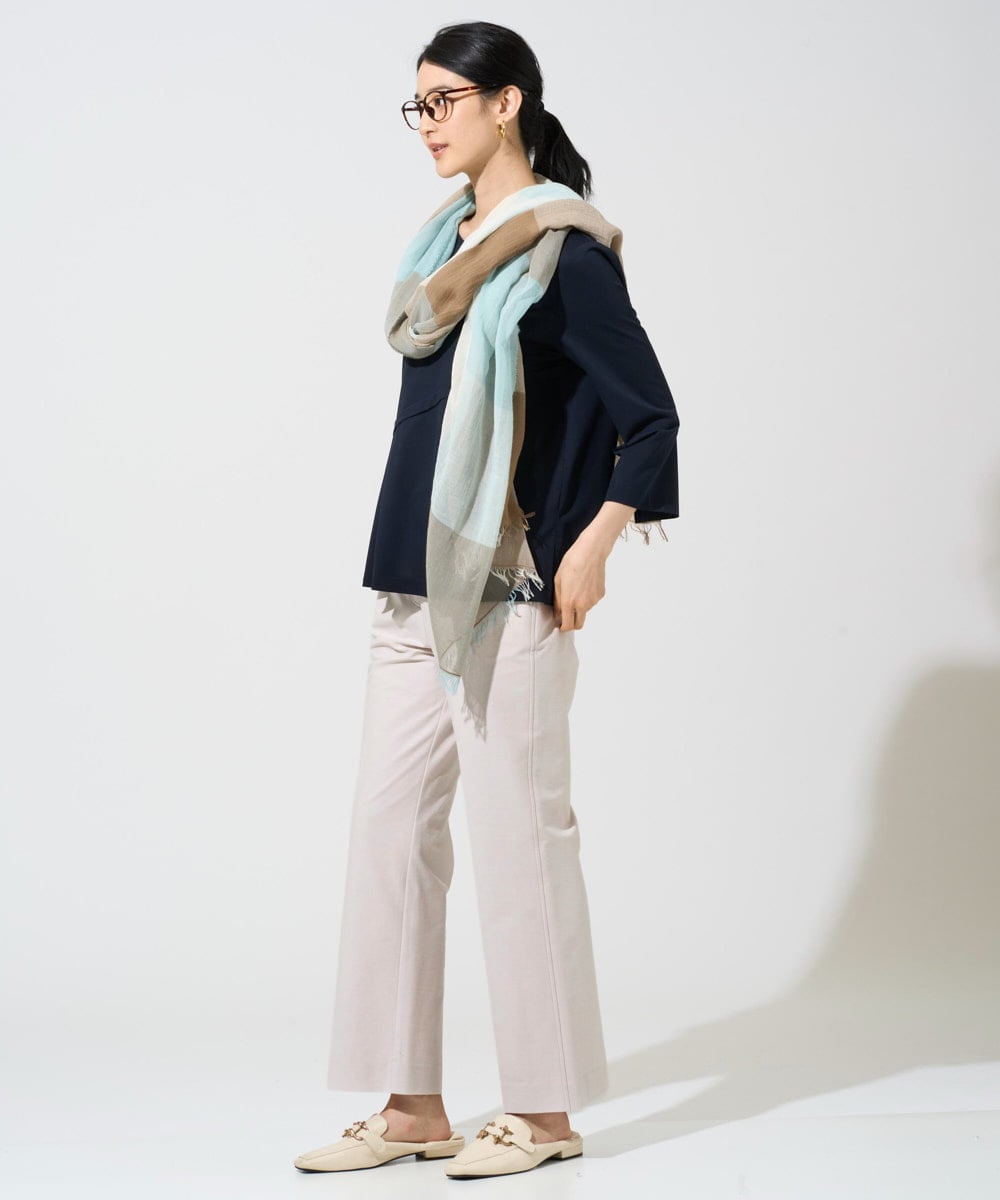 PRKGF14230 CHRISTIAN AUJARD(クリスチャン・オジャール) アシンメトリーフレアートップス ネイビー