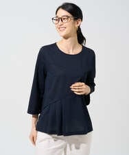 PRKGF14230 CHRISTIAN AUJARD(クリスチャン・オジャール) アシンメトリーフレアートップス ネイビー