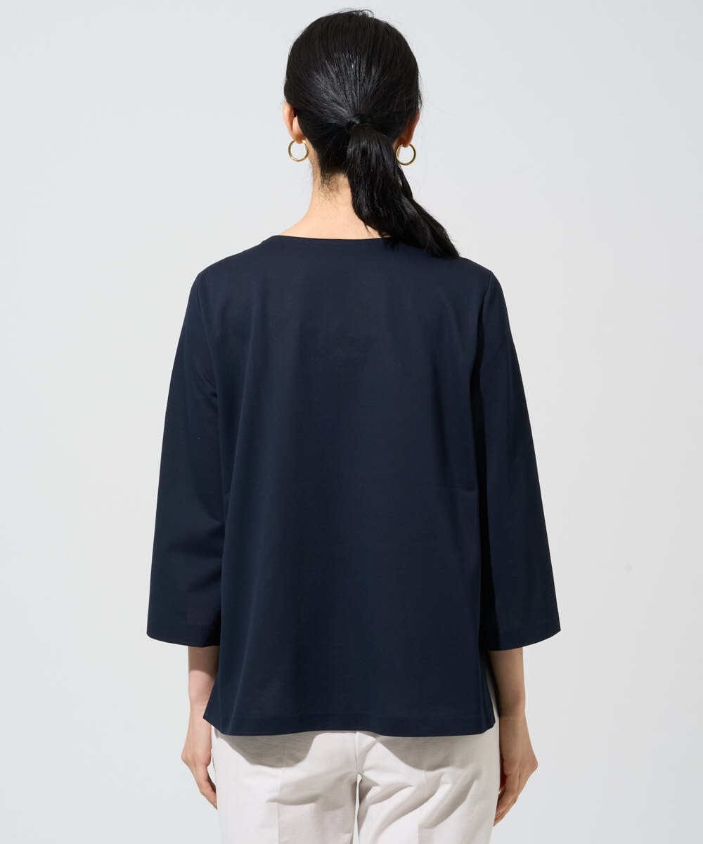 PRKGF14230 CHRISTIAN AUJARD(クリスチャン・オジャール) アシンメトリーフレアートップス ネイビー