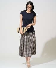 PRKGF21140 CHRISTIAN AUJARD(クリスチャン・オジャール) フレンチスリーブリブカットソー ネイビー