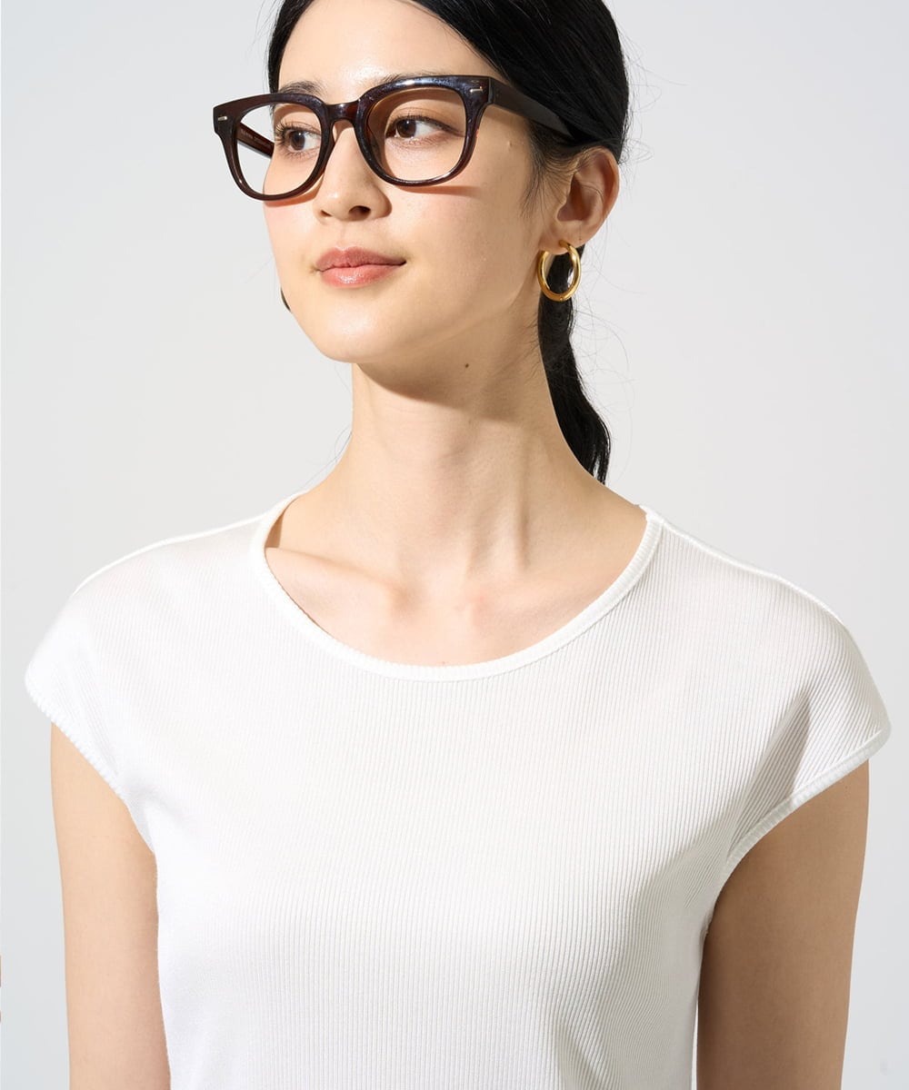 PRKGF21140 CHRISTIAN AUJARD(クリスチャン・オジャール) フレンチスリーブリブカットソー ホワイト