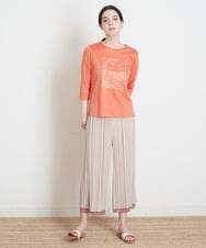 PRKGS13190 CHRISTIAN AUJARD(クリスチャン・オジャール) オーガニックコットン刺繍Tシャツ オレンジ