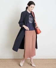 PRKGS13190 CHRISTIAN AUJARD(クリスチャン・オジャール) オーガニックコットン刺繍Tシャツ ネイビー