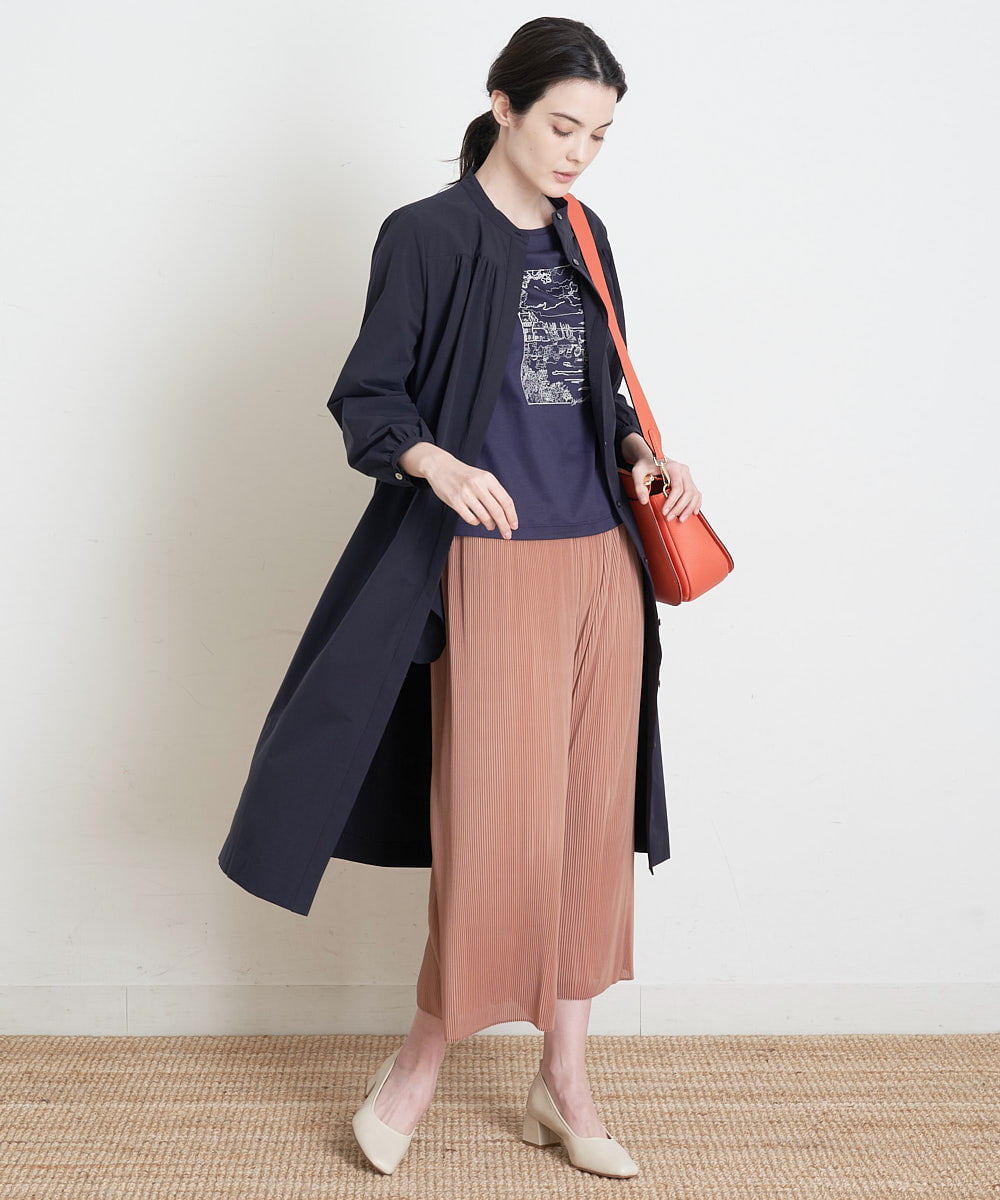 PRKGS13190 CHRISTIAN AUJARD(クリスチャン・オジャール) オーガニックコットン刺繍Tシャツ ネイビー