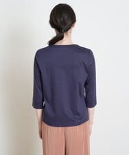 PRKGS13190 CHRISTIAN AUJARD(クリスチャン・オジャール) オーガニックコットン刺繍Tシャツ ネイビー