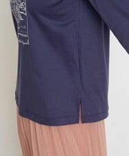 PRKGS13190 CHRISTIAN AUJARD(クリスチャン・オジャール) オーガニックコットン刺繍Tシャツ ネイビー
